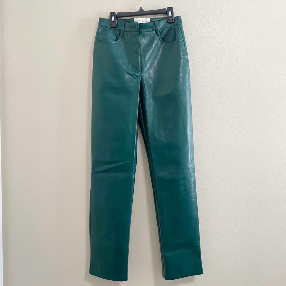 Aritzia Wilfred The Melina Faux Leather Green Pants Size 2